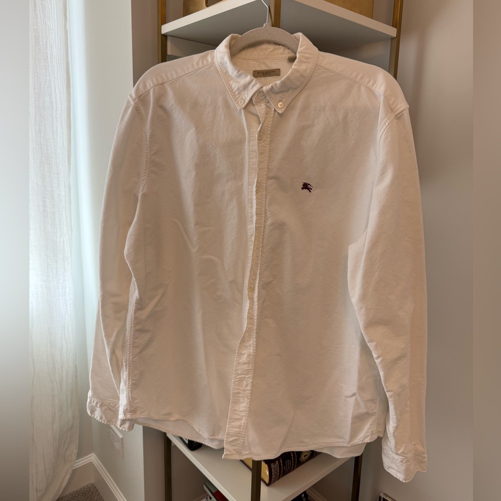 Burberry White Button Down Shirt